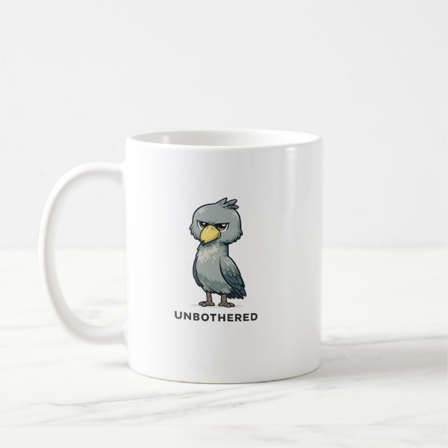 Unbothered Shoebill Bird Minimalist Funny Design Kaffeetasse (Links)
