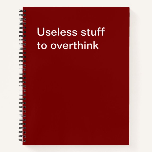 Unbrauchbares Überdenken Notizbuch (Vorderseite)