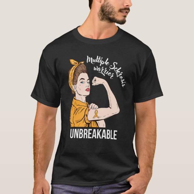 Unbreakable Warrior Multiple Sclerosis Awareness M T-Shirt (Vorderseite)