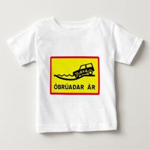 Unbridged Fluss, Verkehrszeichen, Island Baby T-shirt