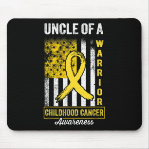 Uncle A Warrior Children Cancer Awareness Gold Mousepad
