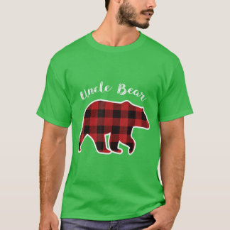 UNCLE BEAR Herren rote karierte Weihnachts-Pyjama- T-Shirt