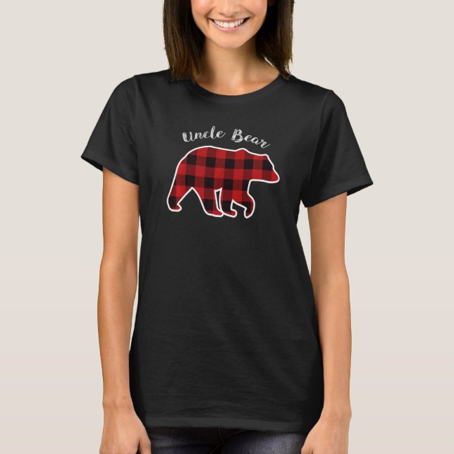 UNCLE BEAR Men Red Kariert Christmas Pajama Famili T-Shirt (Vorderseite)
