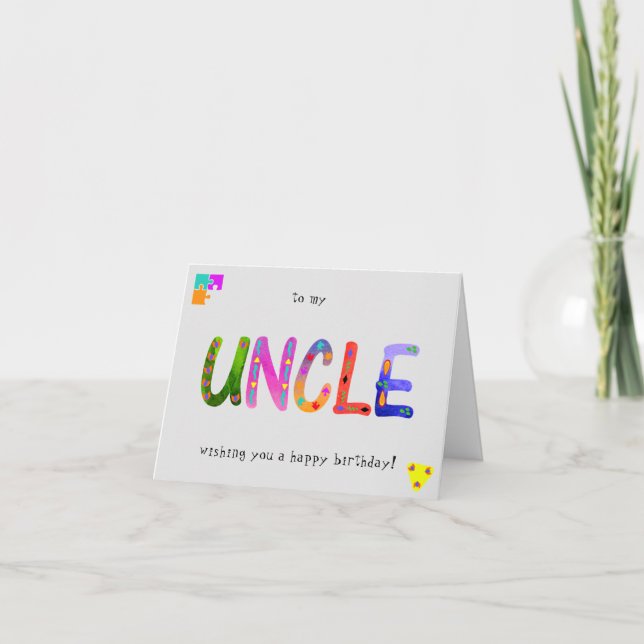 UNCLE Bold Geometric Happy Birthday Grußkarte Karte (Vorderseite)