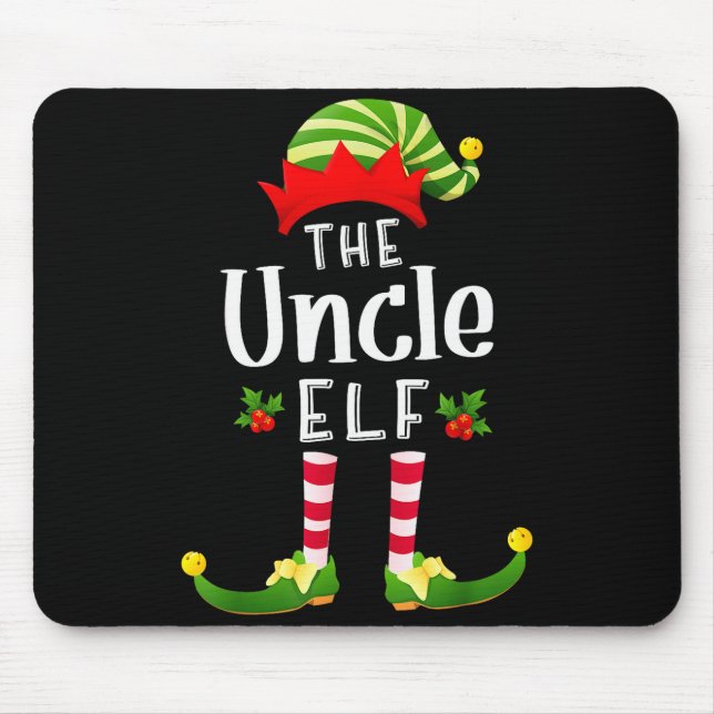 Uncle Christmas Elf Matching Pajama X-mas Party  Mousepad (Vorne)