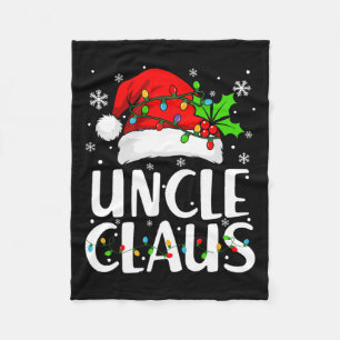 Uncle Claus Christmas Lights Pajama Family Matchin Fleecedecke