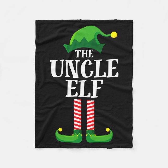 Uncle Elf Matching Family Christmas Party Pajama  Fleecedecke (Vorderseite)