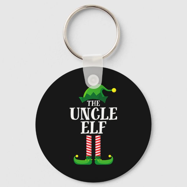 Uncle Elf Matching Family Christmas Party Pajama  Schlüsselanhänger (Vorderseite)