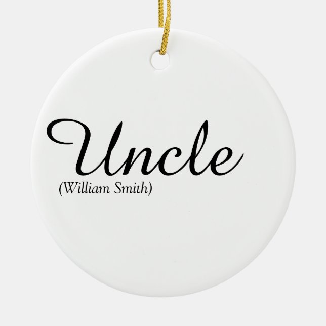 Uncle Fun Cool Modernes Schwarz-Weiß-Zitat Keramik Ornament (Vorne)