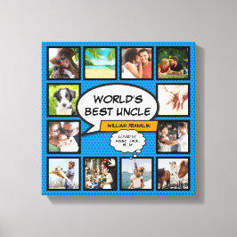 Uncle Fun Cooles Comic Buch Blue Foto Collage Leinwanddruck