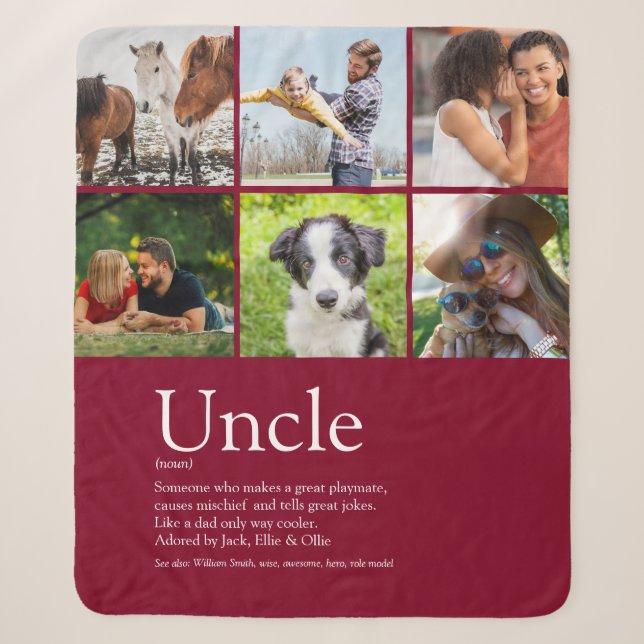 Uncle Funcle Definition 6 Foto Modernes Burgund Sherpadecke (Vorderseite)