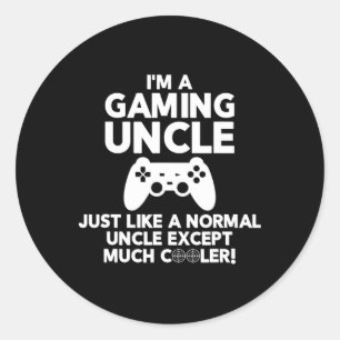 Uncle Gamer Funny Gaming Video Game Shirts Runder Aufkleber