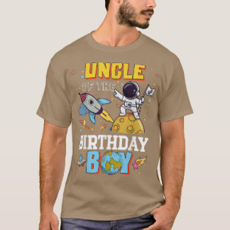 Uncle of the Birthday Astronaut Boy Space Thema Pa T-Shirt