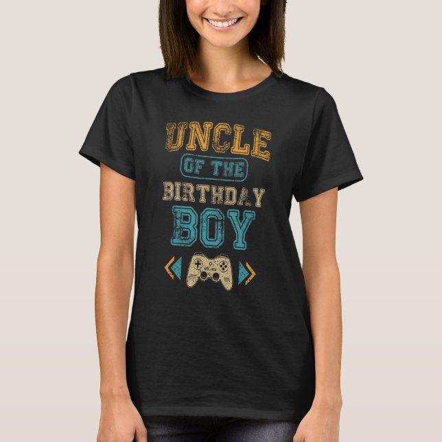 Uncle of The Birthday Boy Gamepad B-Day Matching F T-Shirt (Vorderseite)