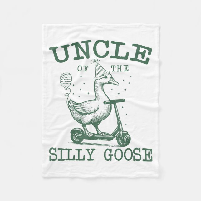 Uncle Of The Silly Goose First Birthday Family Mat Fleecedecke (Vorderseite)