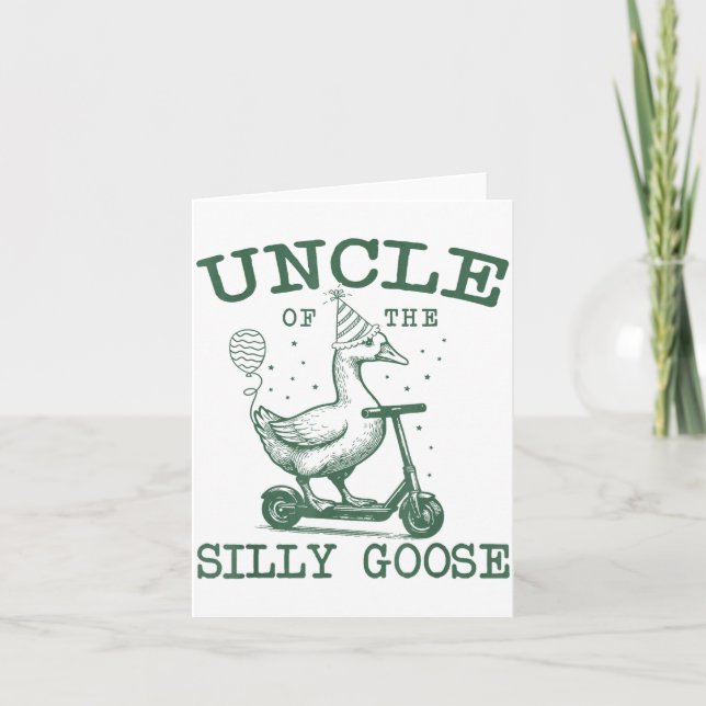 Uncle Of The Silly Goose First Birthday Family Mat Karte (Vorderseite)