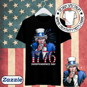 Uncle Sam 1776 Unabhängigkeitstag T-Shirt