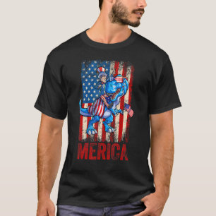 Uncle Sam 4. Juli Dino Boys Men American USA F T-Shirt