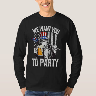 Uncle Sam 4. Juli Männer Frauen amerikanische Flag T-Shirt