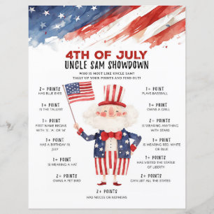 Uncle Sam 4. Juli Party Game