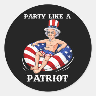 Uncle Sam 4. Juli USA Patriot Fun Runder Aufkleber