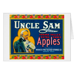 Uncle Sam Apple beschriften (Blau) - Wapato, WA