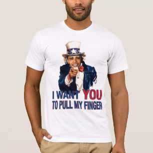 Uncle Sam Barack Obama Zug mein Finger T-Shirt