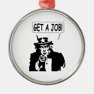 Uncle Sam bekommt einen Job Silbernes Ornament