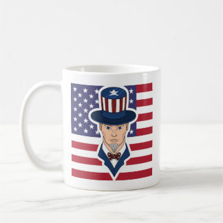 Uncle Sam Cartoon Coffee Tasse