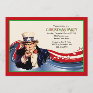 Uncle Sam Christmas Party Einladung