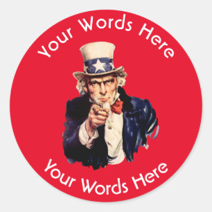 Uncle Sam Custom Runder Aufkleber