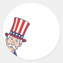 Uncle Sam Customizable 4. Juli Runder Aufkleber