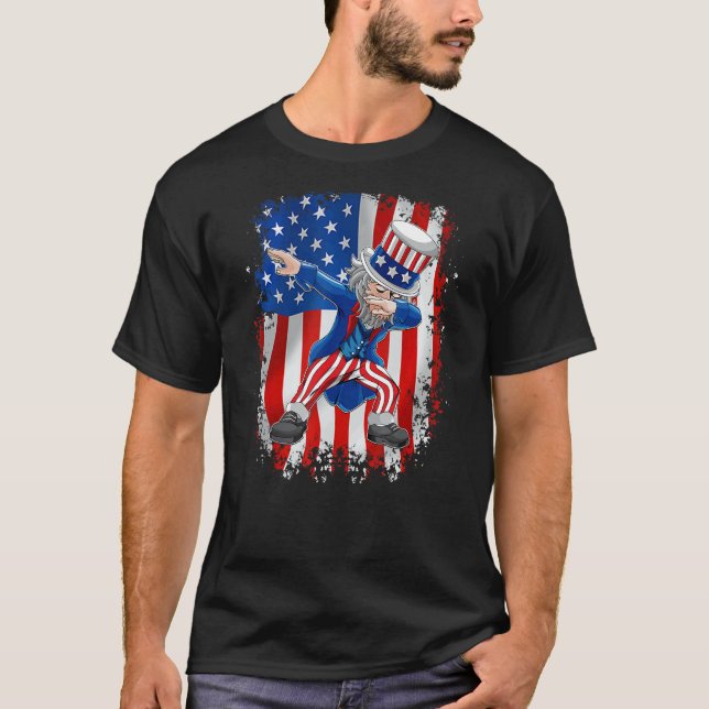 Uncle Sam Dab Dance 4. Juli T-Shirt (Vorderseite)