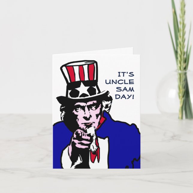Uncle Sam Day Karte (Vorderseite)