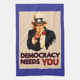 Uncle Sam 'Democracy Needs You' Geschirrtuch
