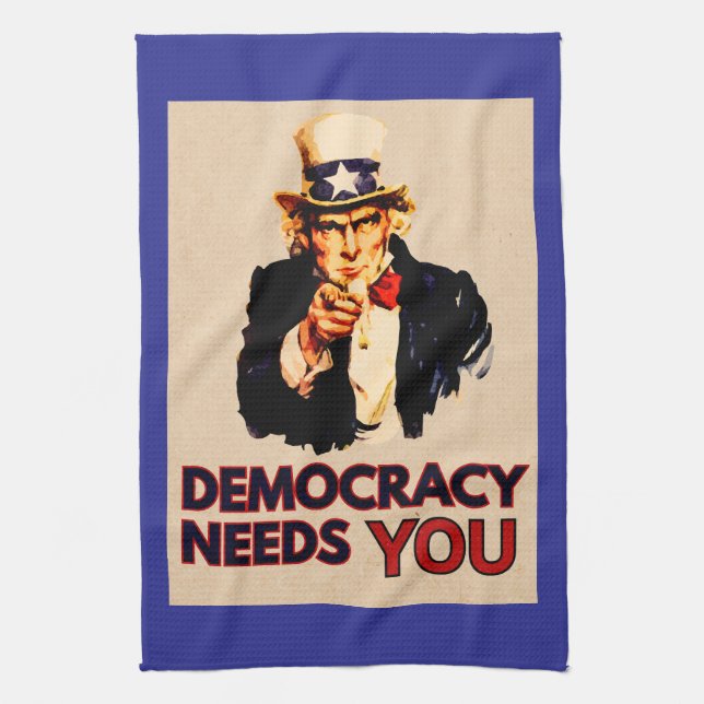Uncle Sam 'Democracy Needs You' Geschirrtuch (Vertikal)