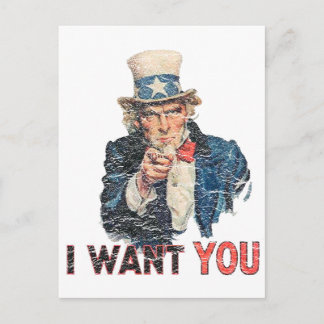 Uncle Sam Distressed Look Postkarte