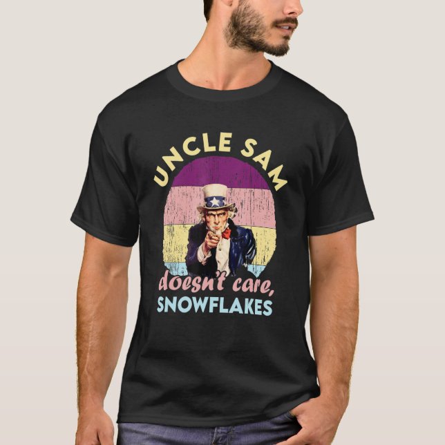 Uncle Sam Doesn't Care Snowflakes Vintage T-Shirt (Vorderseite)