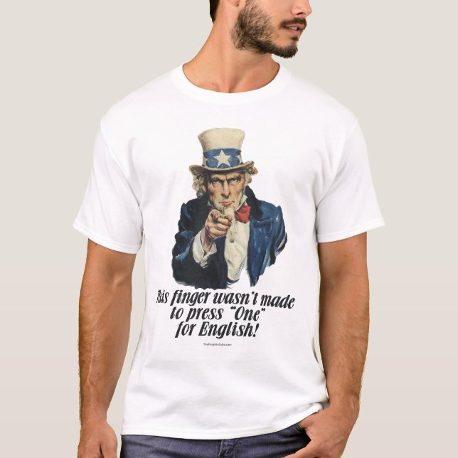 Uncle Sam Drückt nicht ein für Englisch T-Shirt (Vorderseite)