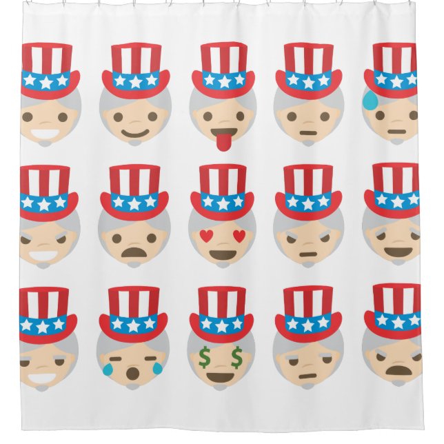 uncle sam émoji salle de bain rideau de douche (Devant)