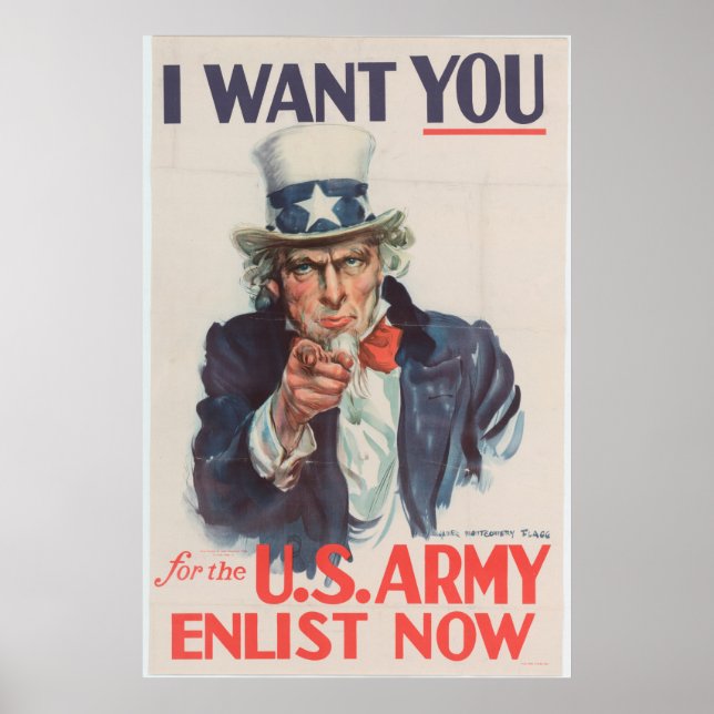 Uncle Sam Enlistment Propaganda Poster (Vorne)