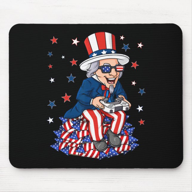 Uncle Sam Game Controller 4. Juli Jungs Kinder die Mousepad (Vorne)