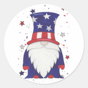 Uncle Sam Gnome Runder Aufkleber