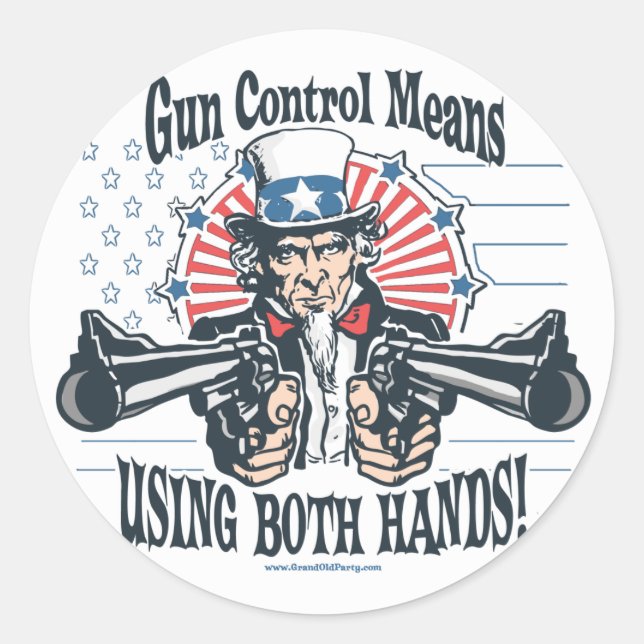 Uncle Sam Gun Kontrolle Sticker (Vorderseite)