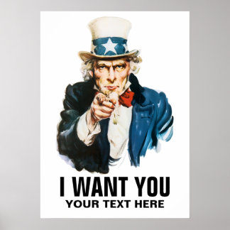 Uncle Sam I Woll You Vintage Poster