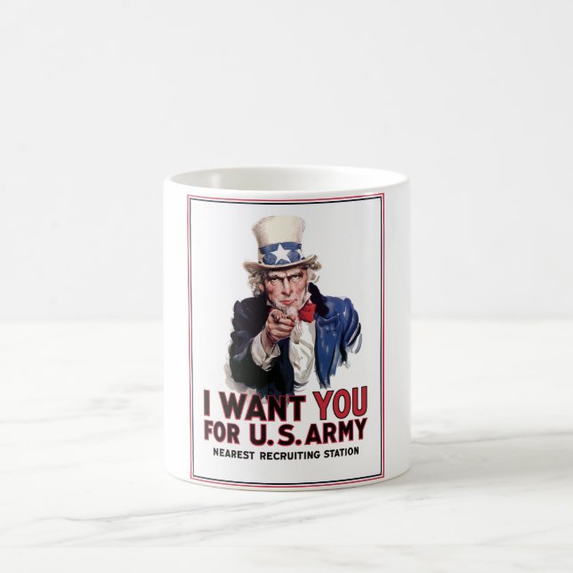 Uncle Sam "Ich will Sie " Kaffeetasse (Mittel)