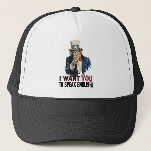 Uncle Sam - ICH WILL SIE, UM ENGLISCH ZU SPRECHEN! Truckerkappe (Vorderseite)
