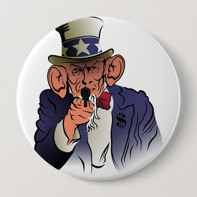 Uncle Sam in Farbe Button (Vorderseite)