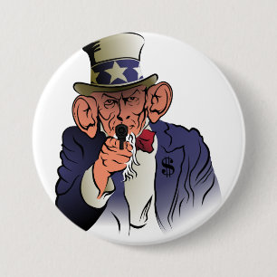 Uncle Sam in Farbe Button