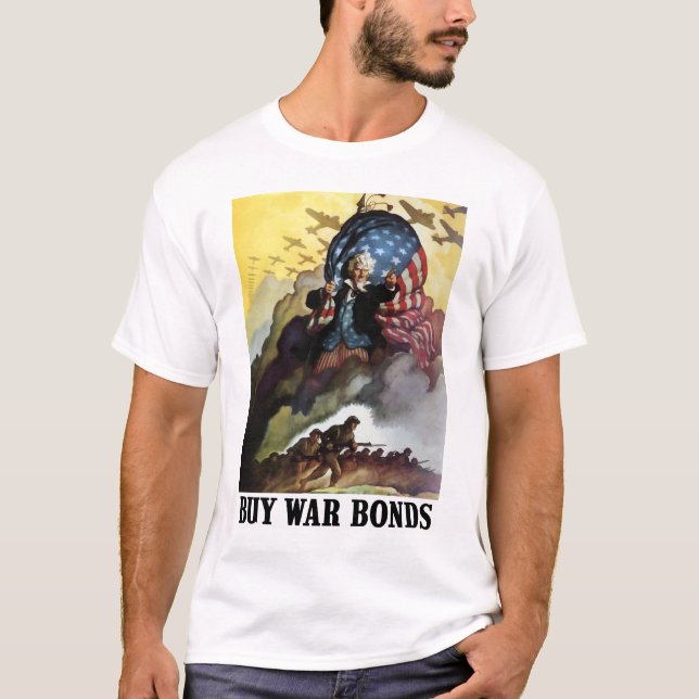 Uncle Sam -- Kaufen Sie Kriegs-Bindungen T-Shirt (Vorderseite)